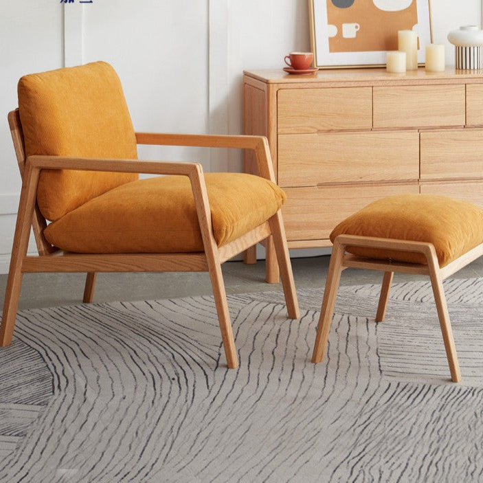 Oak Solid Wood Modern Leisure Lounge Chair