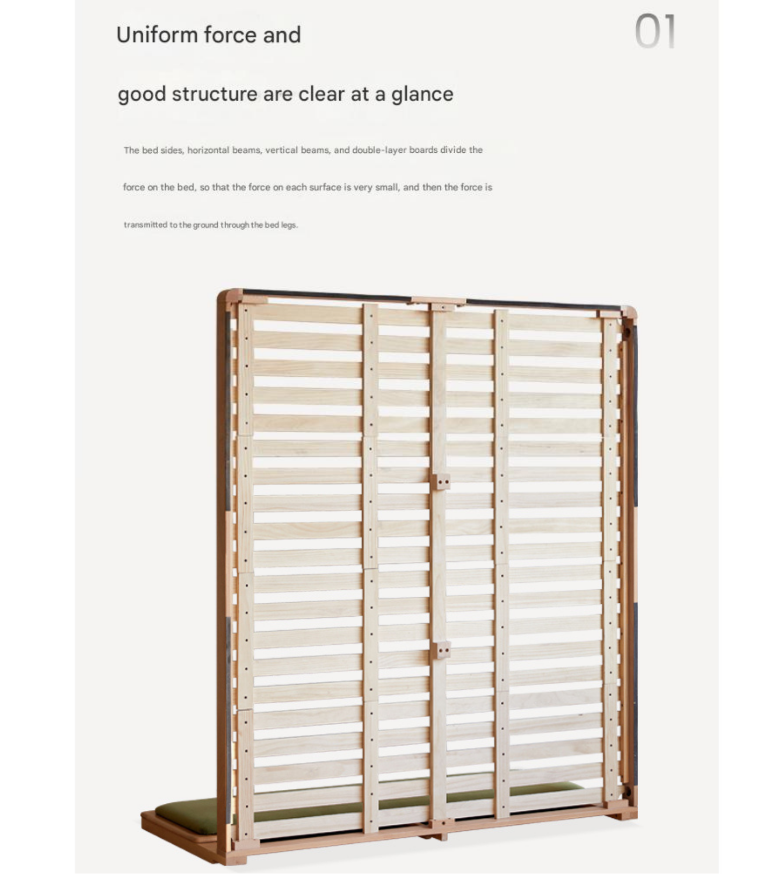 Beech Solid Wood Modern Simple Soft Leaning Platform Bed