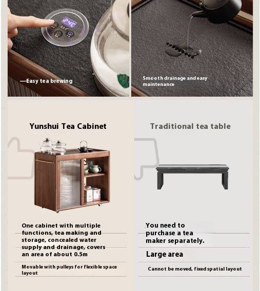 Black Walnut Solid Wood Tea Cabinet