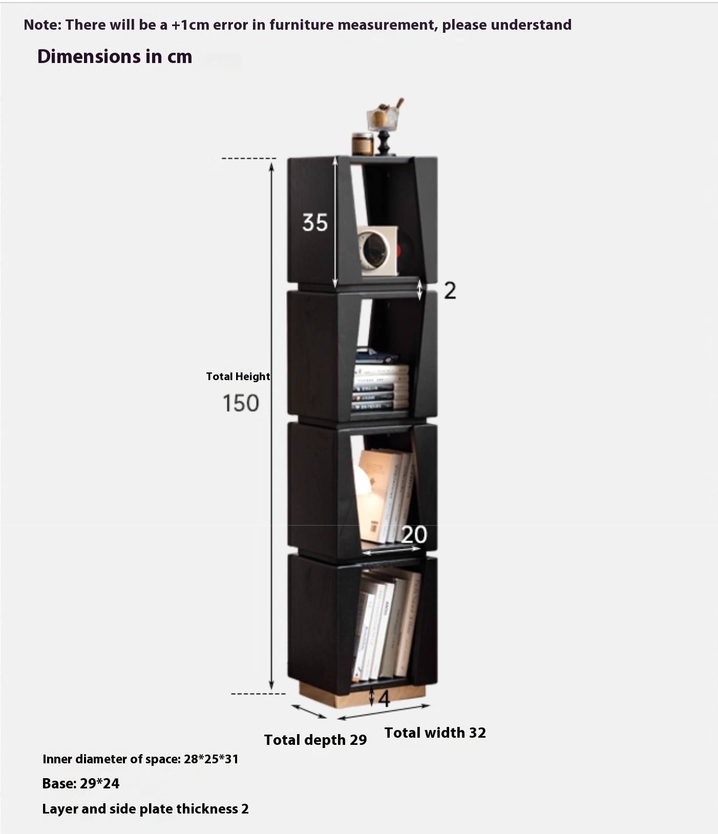 Oak Solid Wood Bauhaus Style Bookshelf