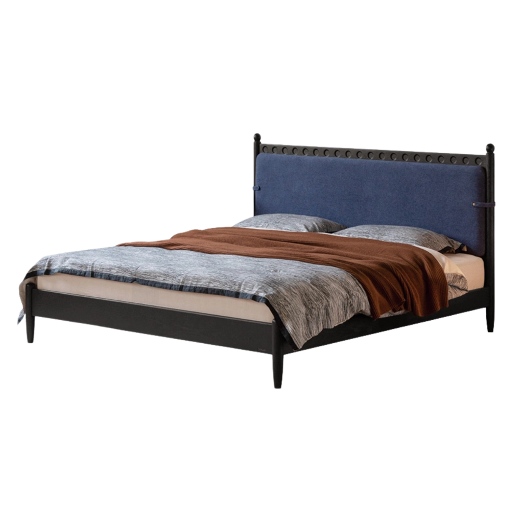 Ash Solid Wood Bauhaus Soft Leaning Antique Style Bed