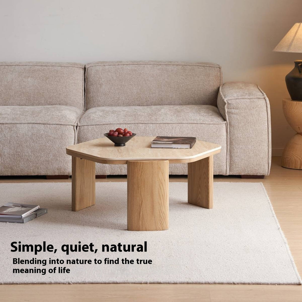 Ash Solid Wood Wabi-Sabi Style Coffee Table