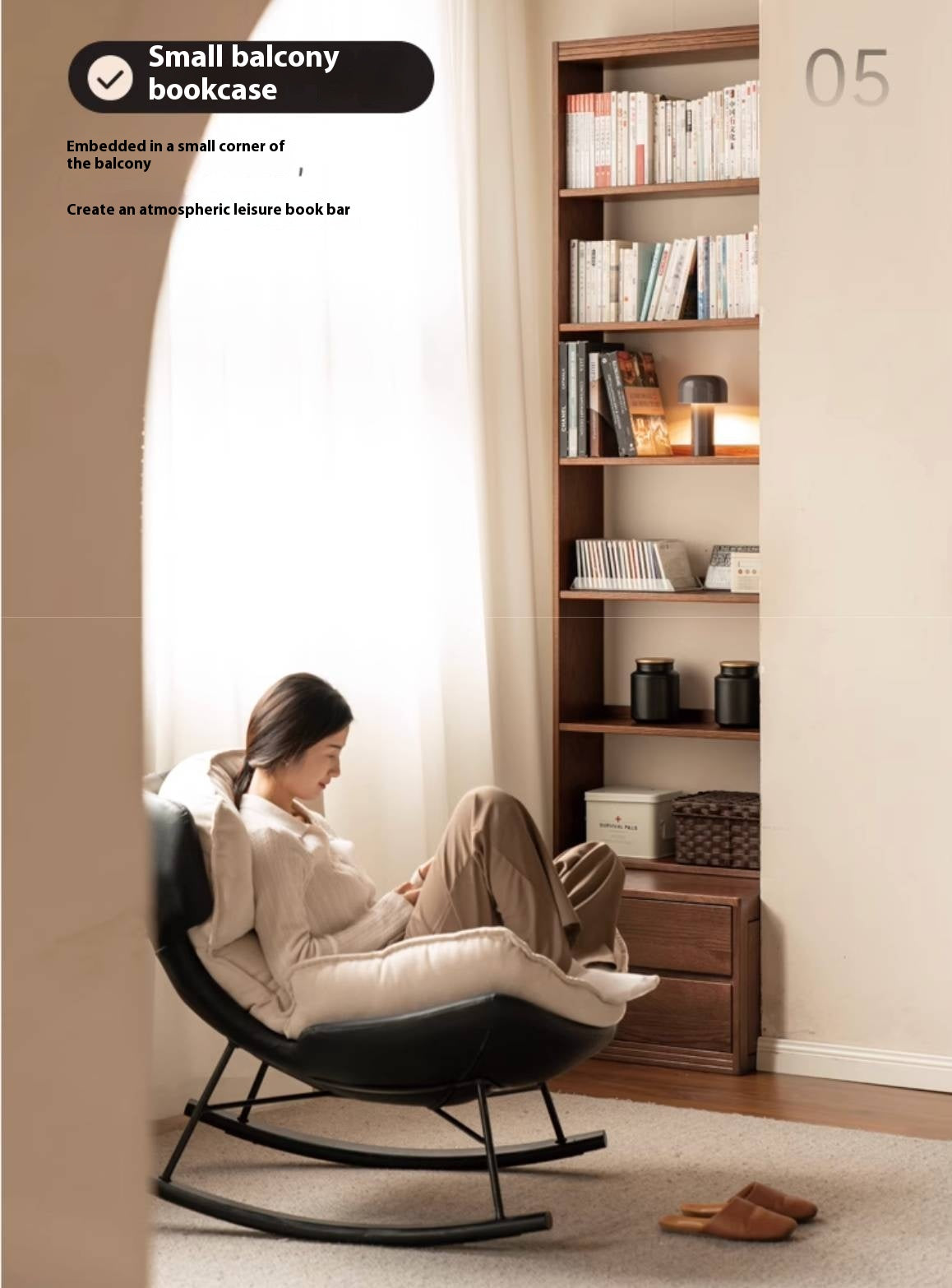 Oak Solid Wood Modern Minimalist Style Bookcase And Storage