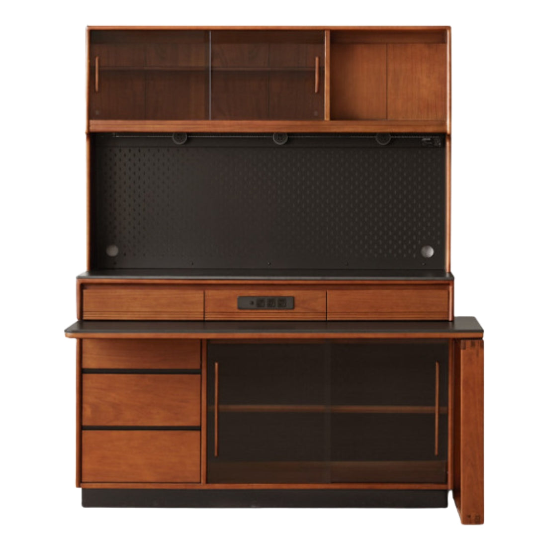 Poplar Solid Wood Island Dining Table Rotatable