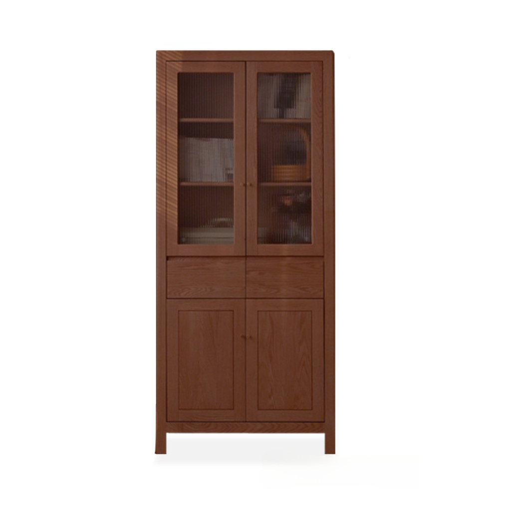 Solid Rubberwood, Oak Solid Wood Modern Bookcase