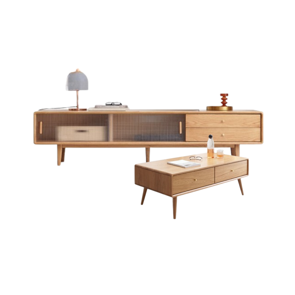 Oak Solid Wood Modern TV Cabinet