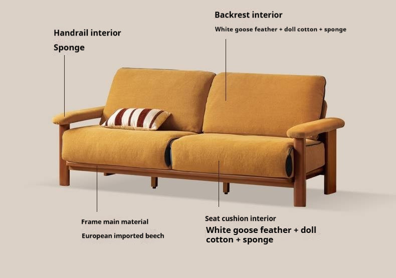 Beech Solid Wood Sofa Ancient Style