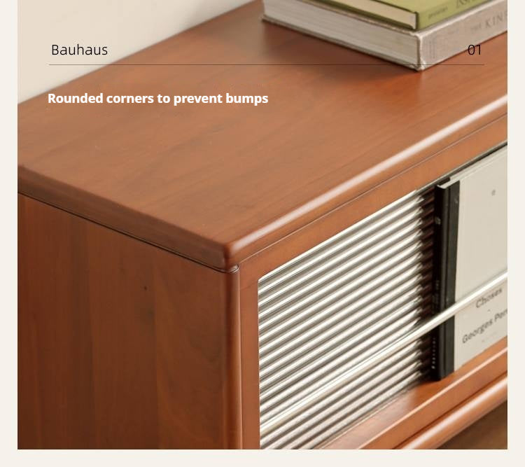 Poplar Solid Wood Bauhaus Style TV Cabinet