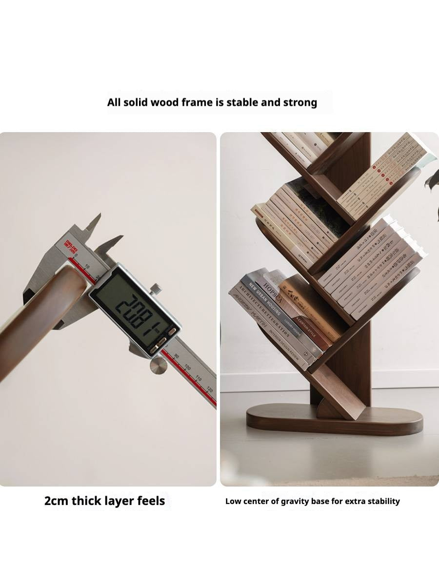 Black Walnut, South American Walnut Solid Wood Layer Rack Bookshelf