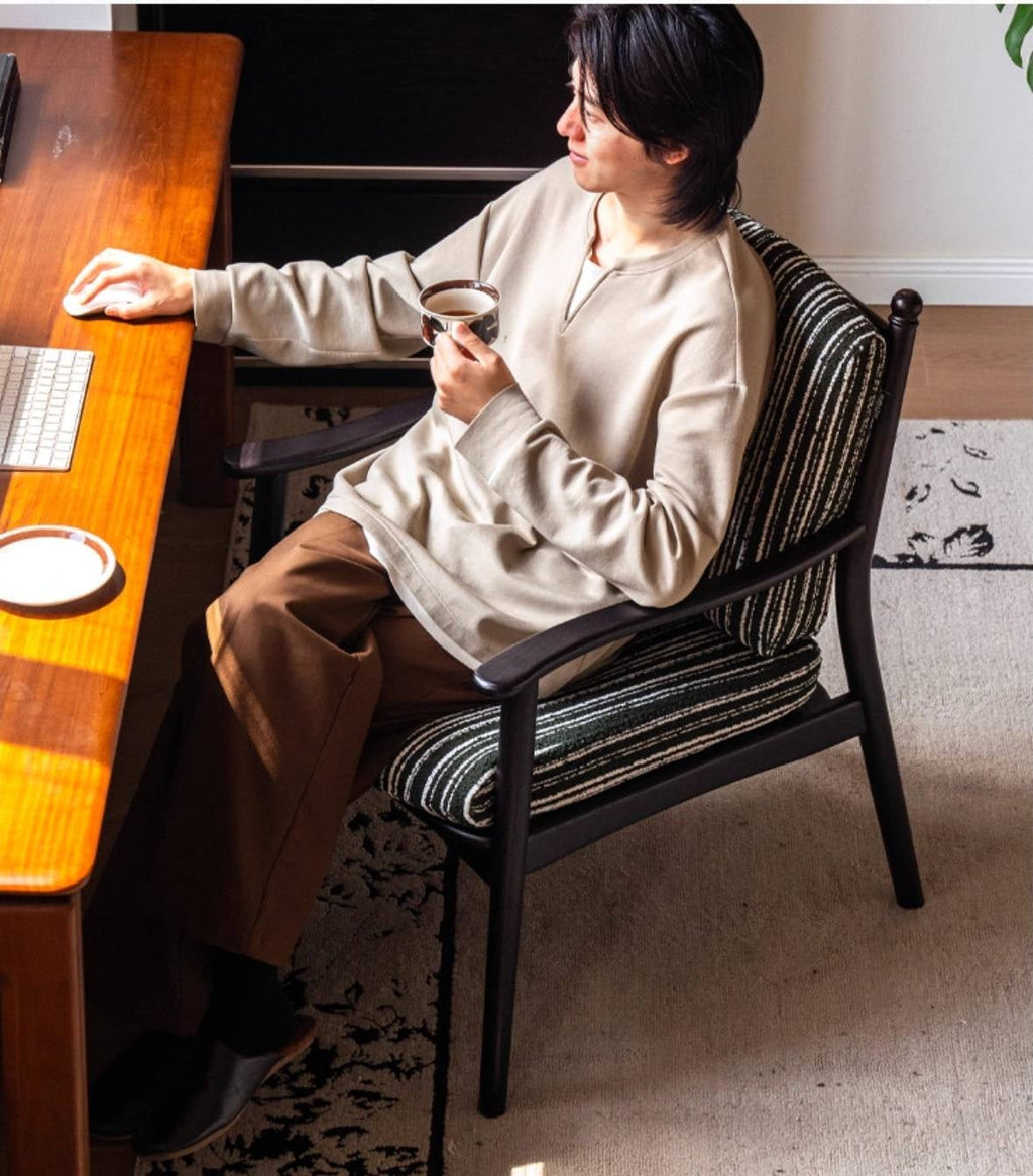 Ash Solid Wood Antique Style Soft Armchair