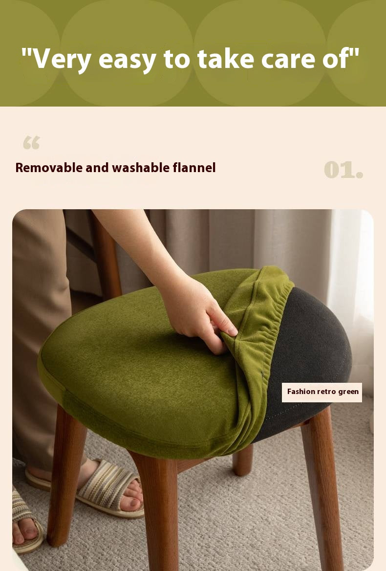 Oak, Cherry Solid Wood Makeup Stool