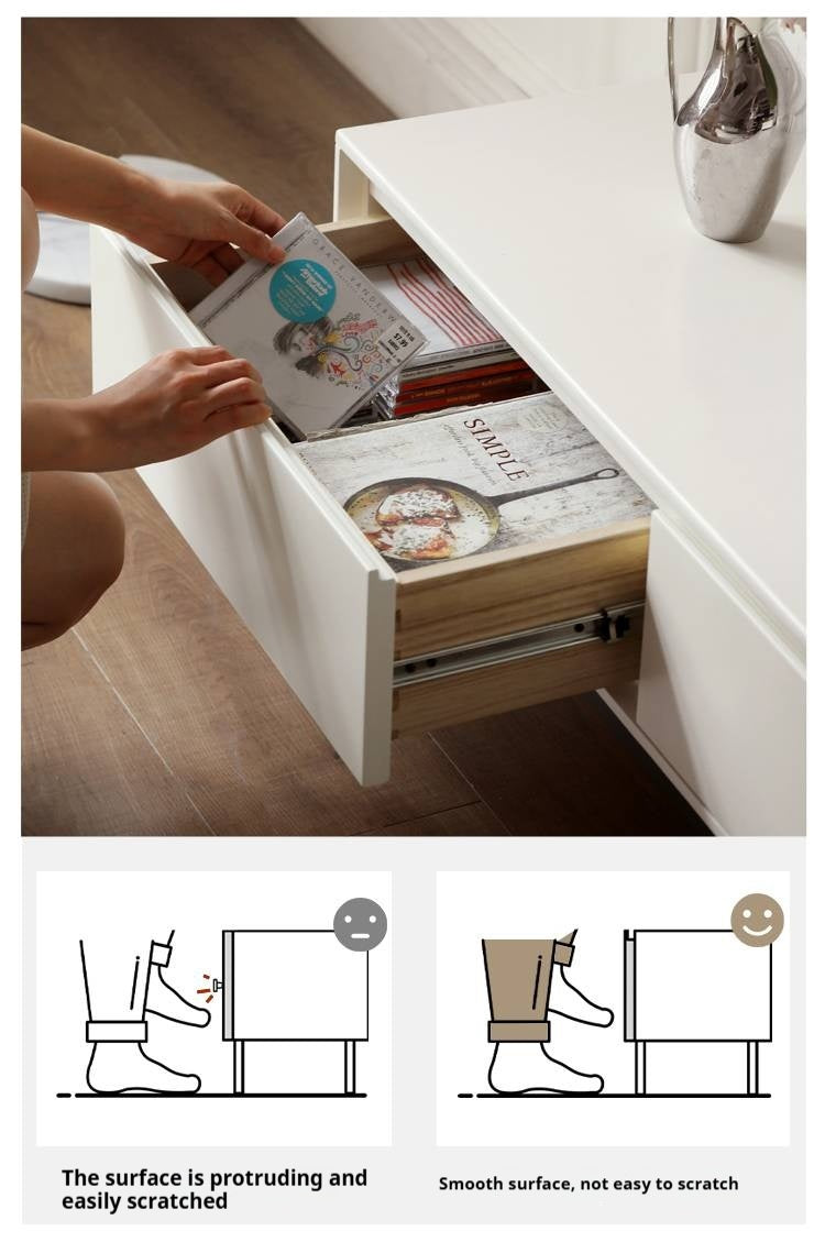 Poplar Solid Wood Cream Style TV Cabinet