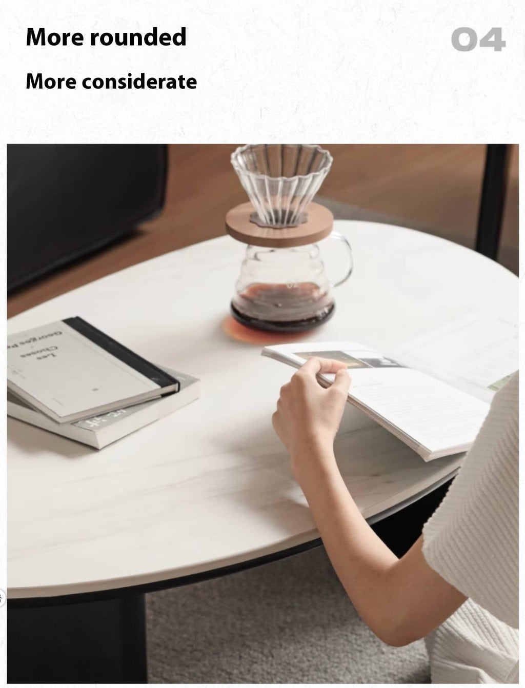 Oak Solid Wood Rock Slab Coffee Table Combination