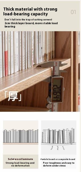 Oak Solid Wood Cream Style Study  Bookcase