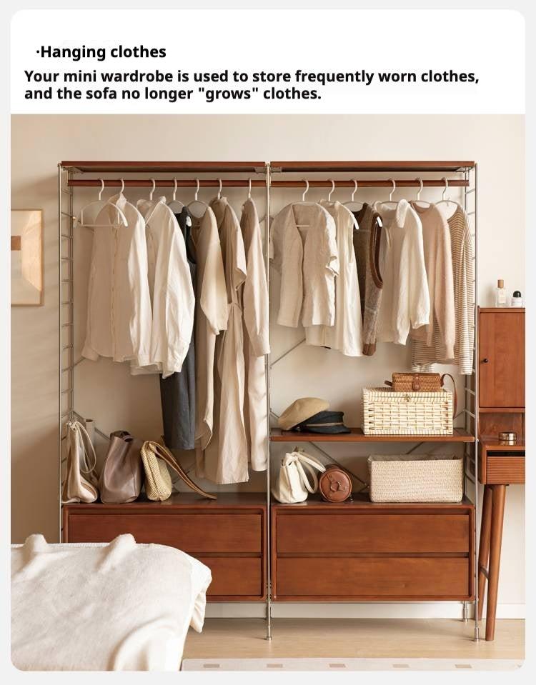 Oak Solid Wood Retro Style Side Cabinet