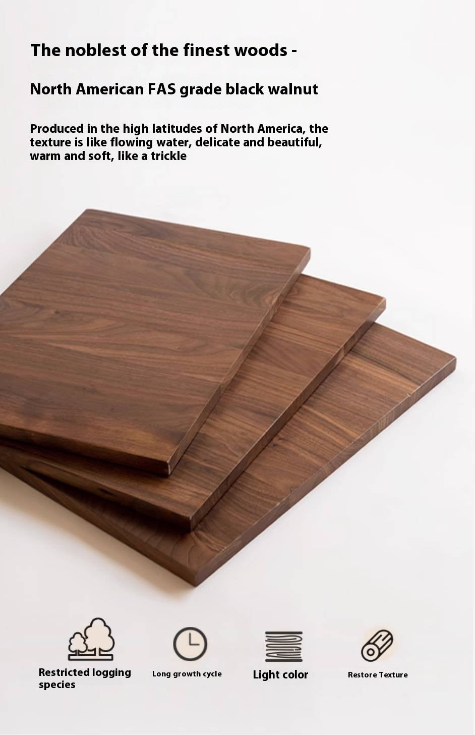 Black Walnut, Ash, Oak Solid Wood Large Board Dining Table