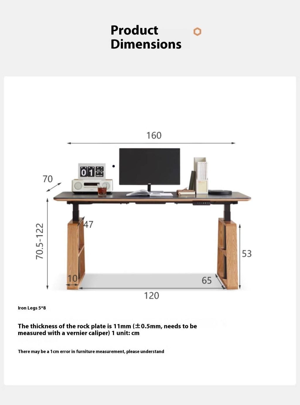 Oak Solid Wood Dual Electric Lifted Office Desk