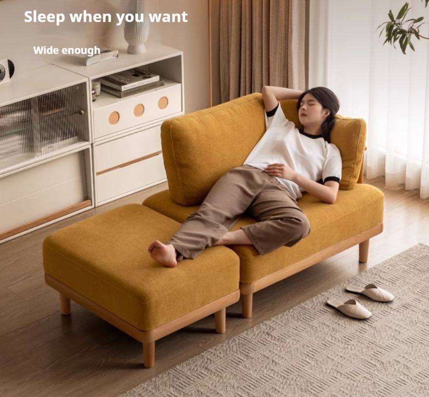 Beech Solid Wood Fabric Sofa Free Combination