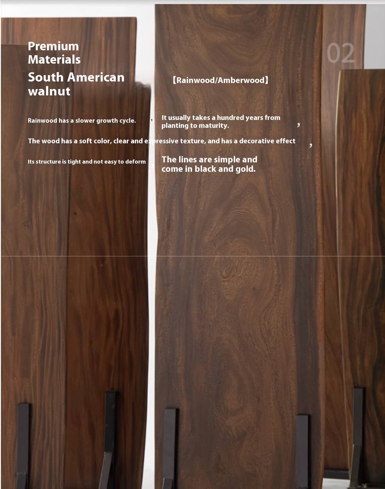 Black Walnut Solid Wood Wabi Sabi Style Dining Table Board