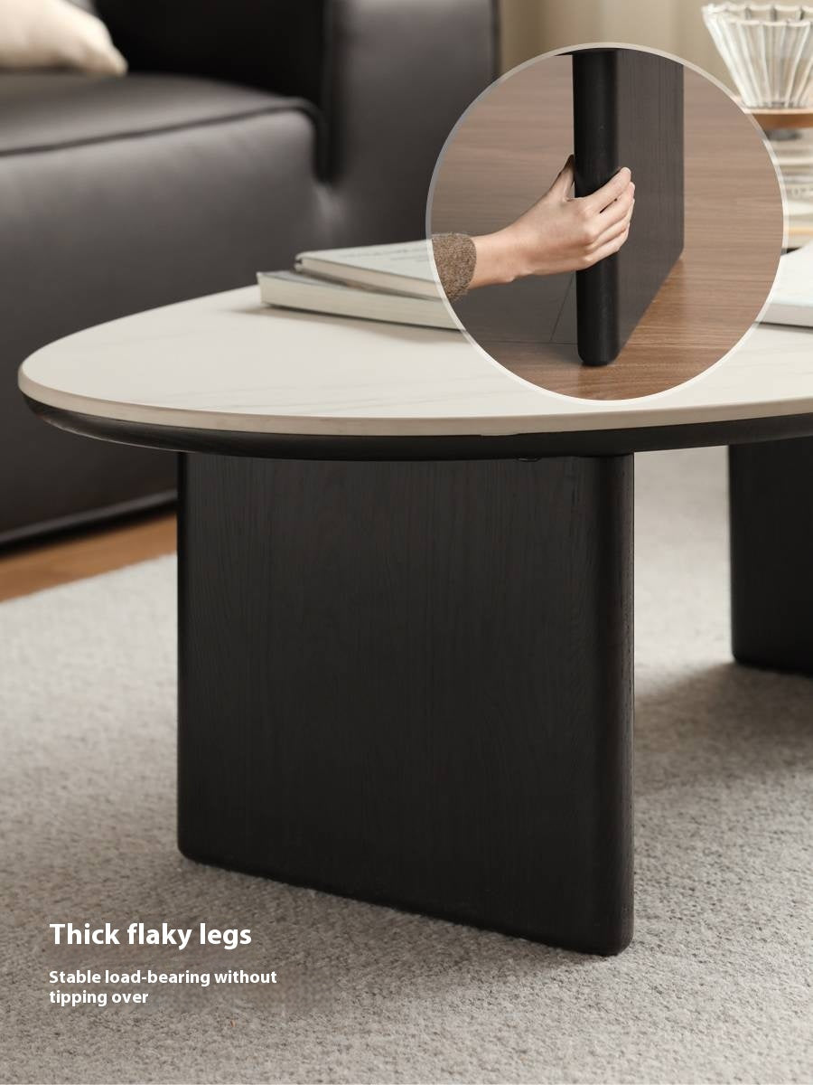 Oak Solid Wood Rock Slab Coffee Table Combination