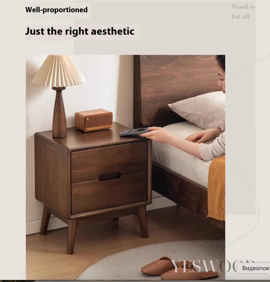 Black Walnut Solid Wood Modern Style Nightstand