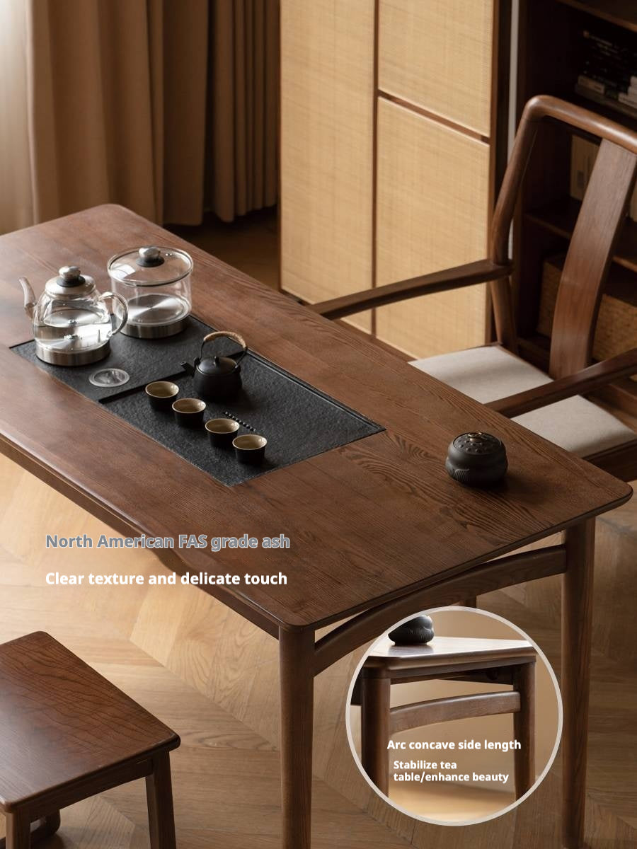Ash Solid Wood Tea Table With Tea Tray