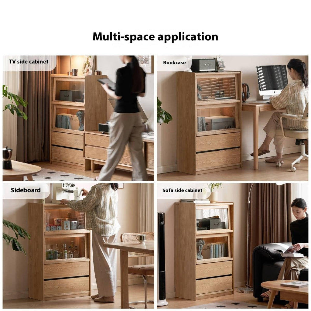 Ash Solid Wood Modern Side Cabinet