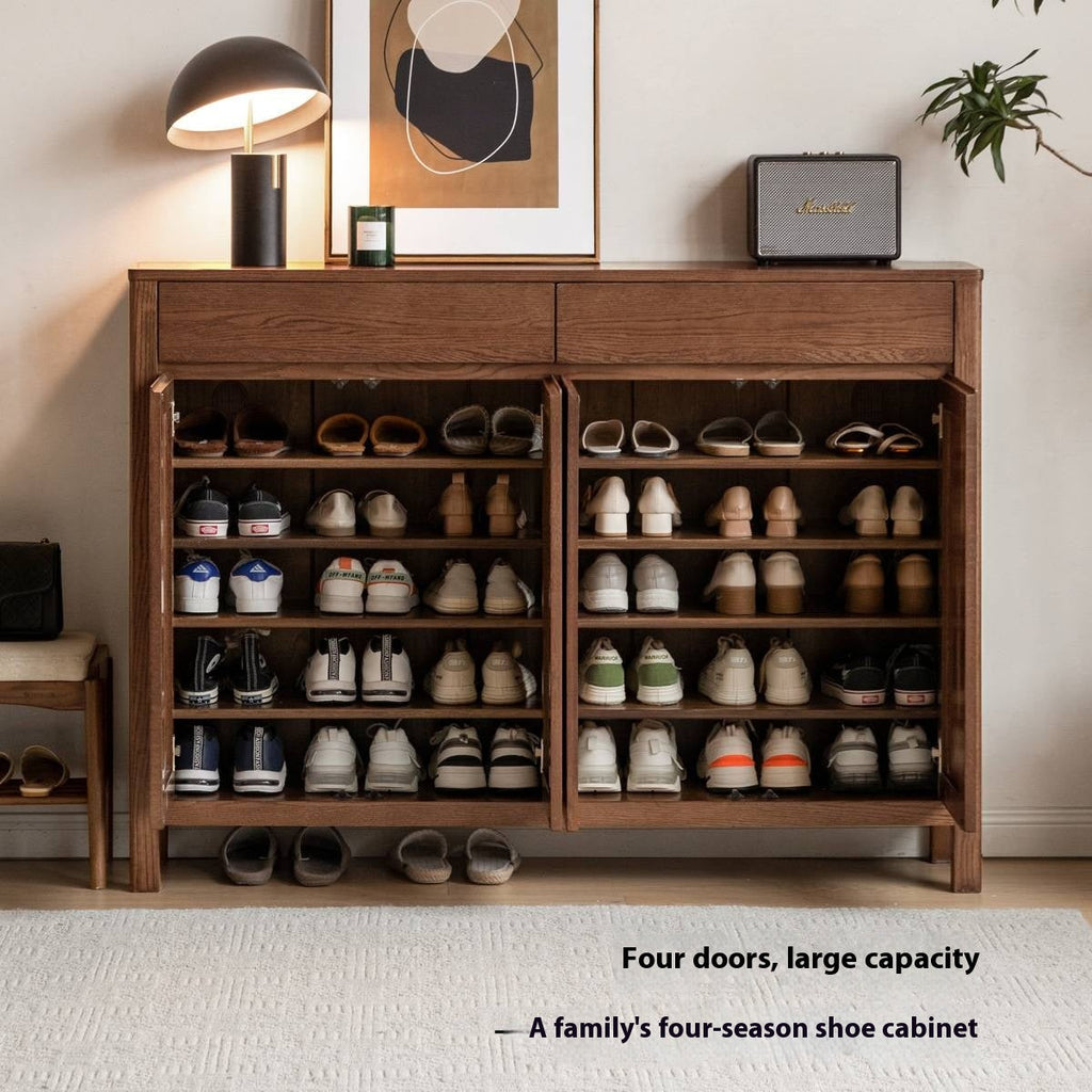 Ash Solid Wood Large Capacity Shoe Cabinet