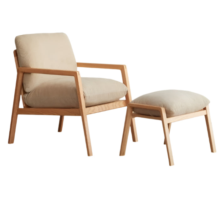 Oak Solid Wood Modern Leisure Lounge Chair