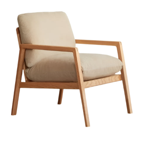 Oak Solid Wood Modern Leisure Lounge Chair