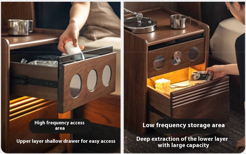 Black Walnut, Cherry, Ash, Poplar Solid Wood Nightstand