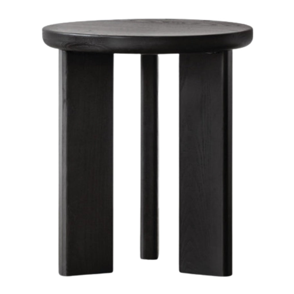 Ash Solid Wood Wabi-Sabi Style Round Side Table