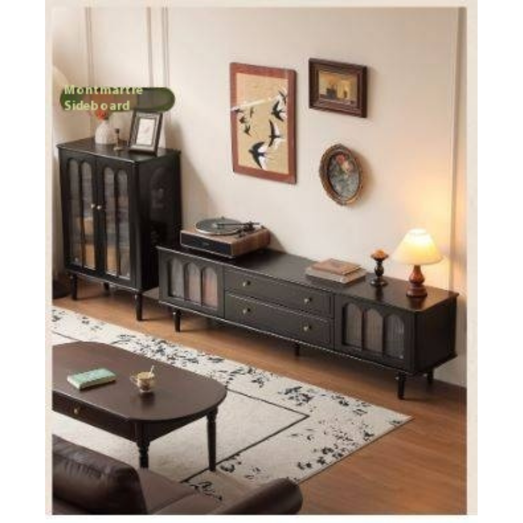 Solid RubberWood French Retro TV Stand