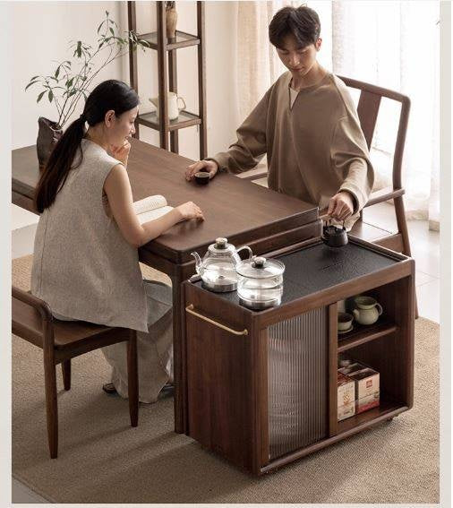 Black Walnut Solid Wood Tea Cabinet