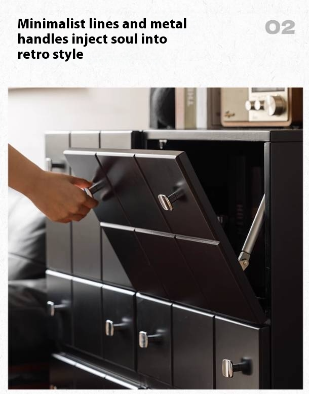 Solid Rubberwood Modern Modular Drawer Cabinet