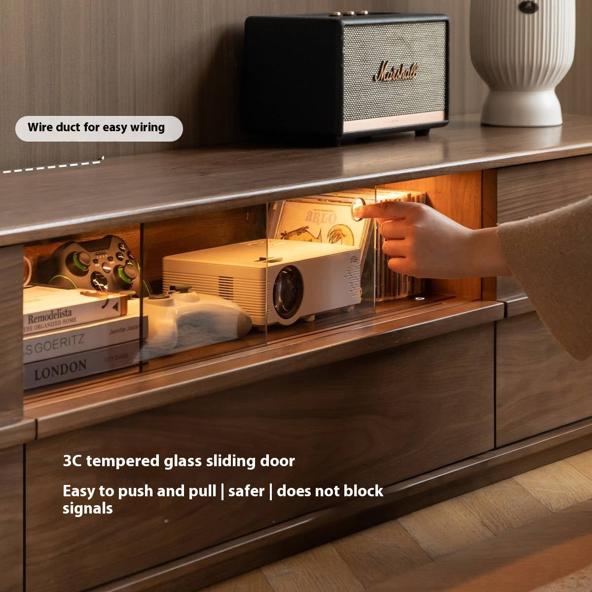 Black Walnut Solid Wood TV Stand