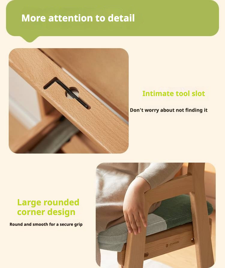 Beech Solid Wood Washable Kids Soft Chair