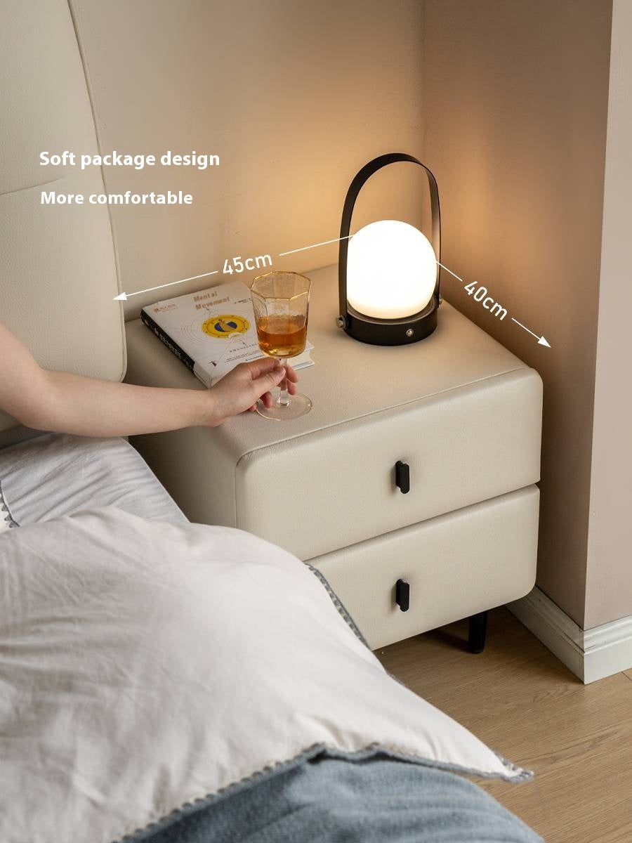 Fabric Cream Style Soft Nightstand