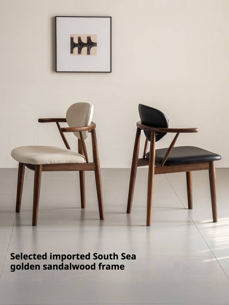 Solid Golden Sandalwood Dining Armchair