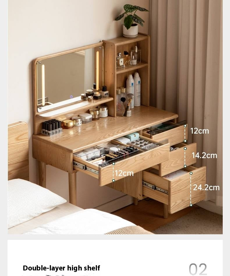 Ash Solid Wood Multifunctional Modern Dressing Table
