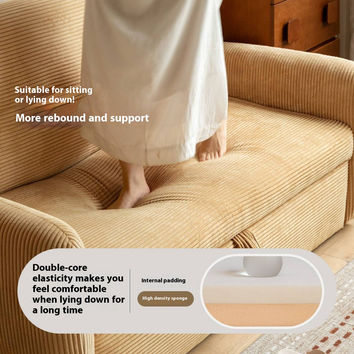 Fabric Retractable Modern Sofa Bed