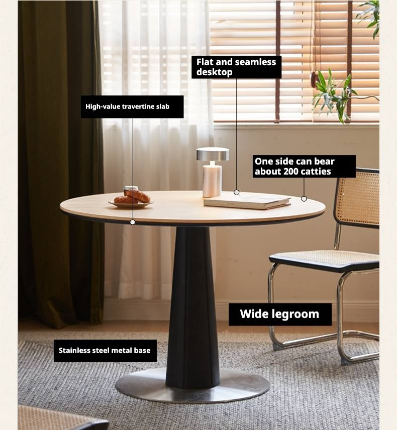 Oak Solid Wood Bauhaus Rock Plate Dining Table