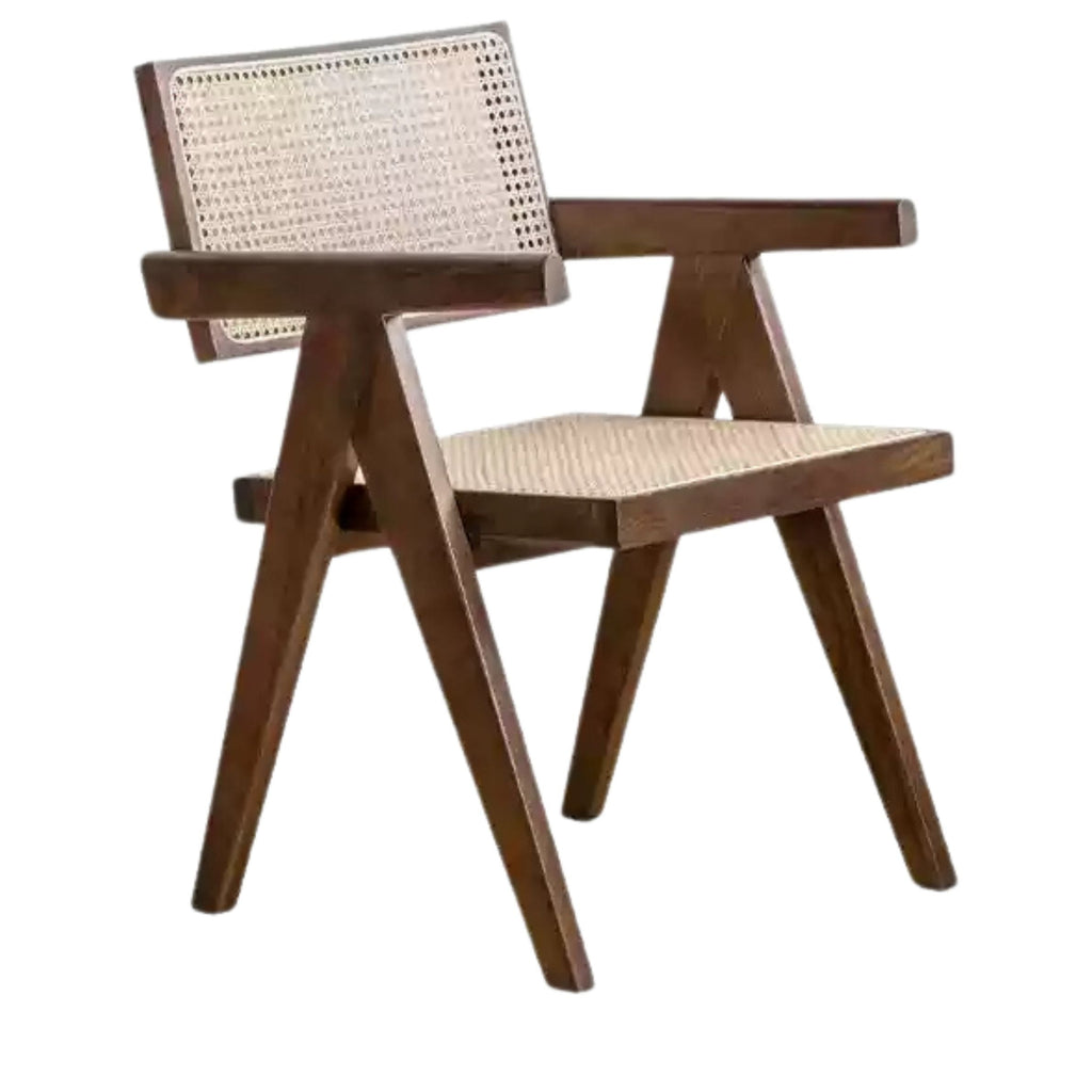 Black Walnut Solid Wood Wabi-Sabi Style Rattan Chair