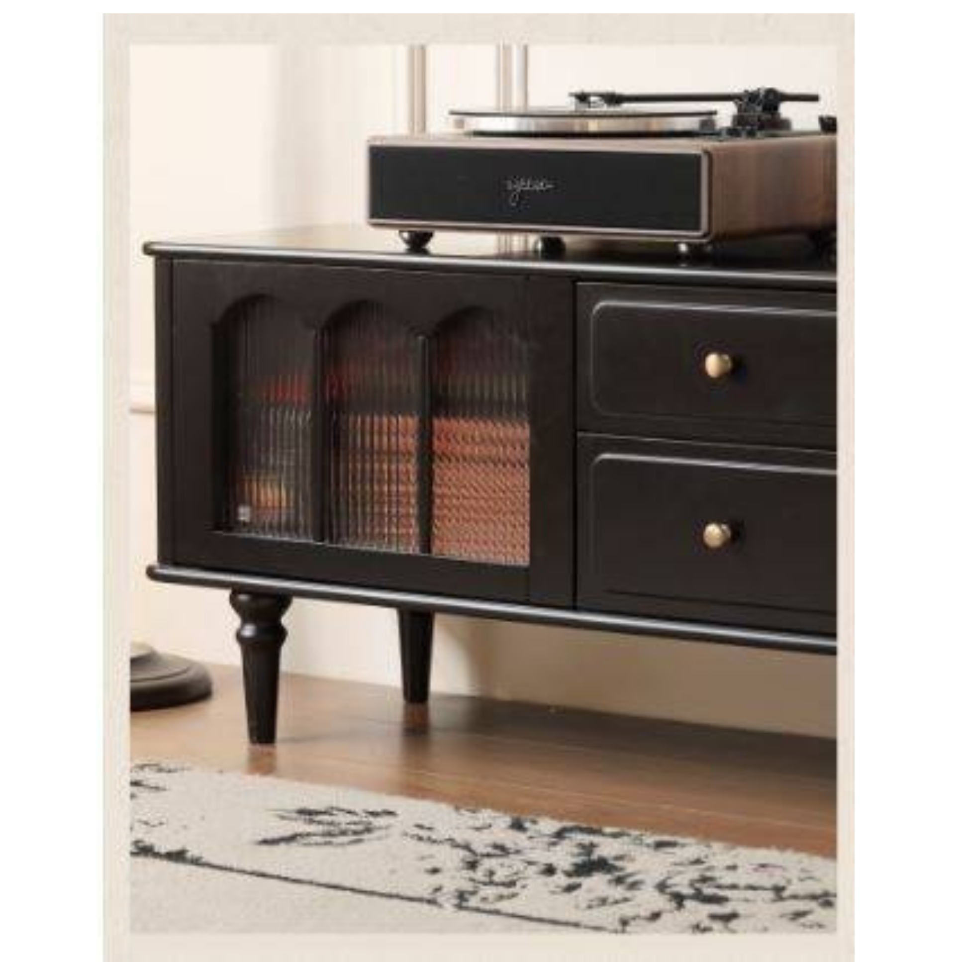 Solid RubberWood French Retro TV Stand