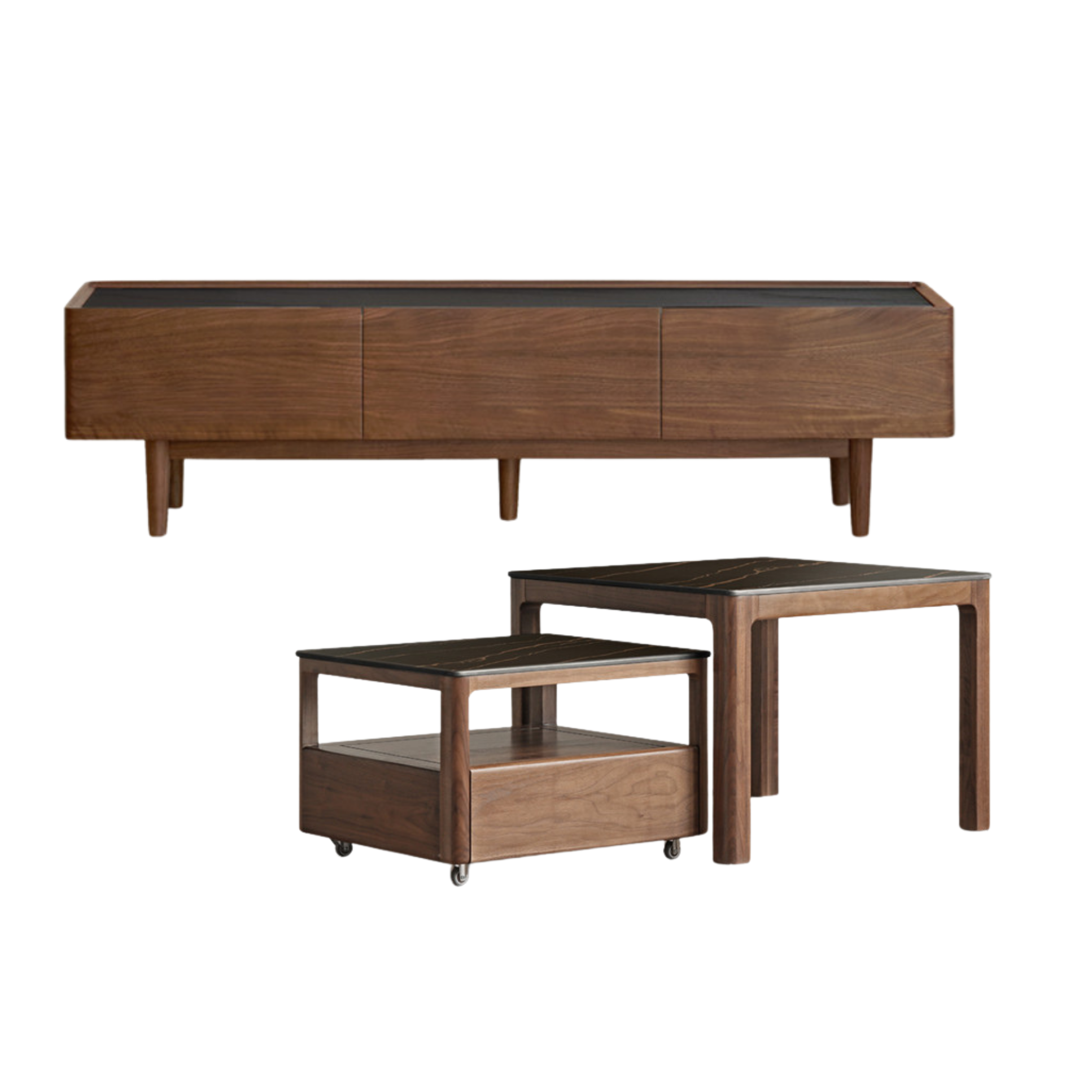 Black Walnut Solid Wood Modern TV Cabinet For Living Room