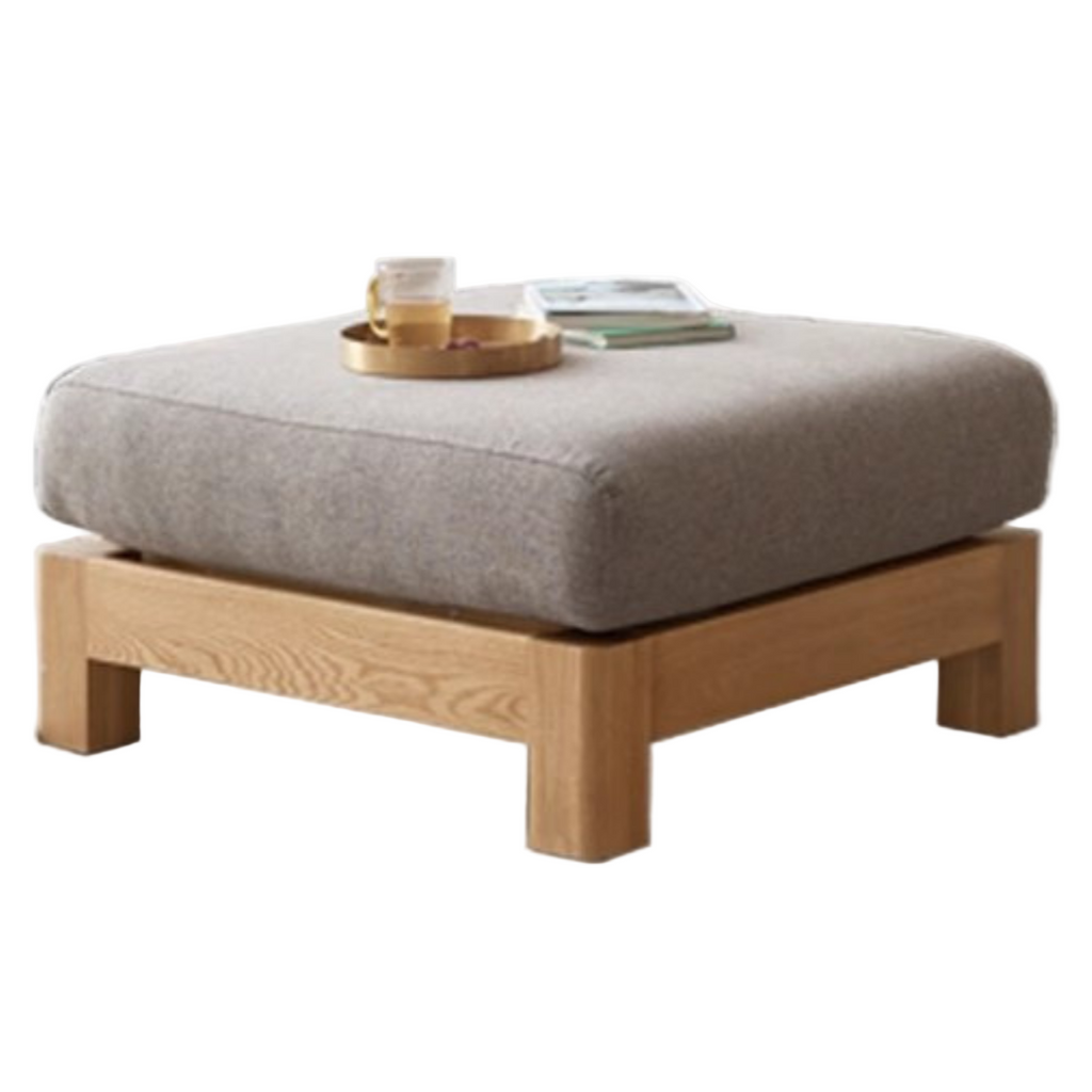 Ash, Oak, Black Walnut Solid Wood  Fabric Footstool-