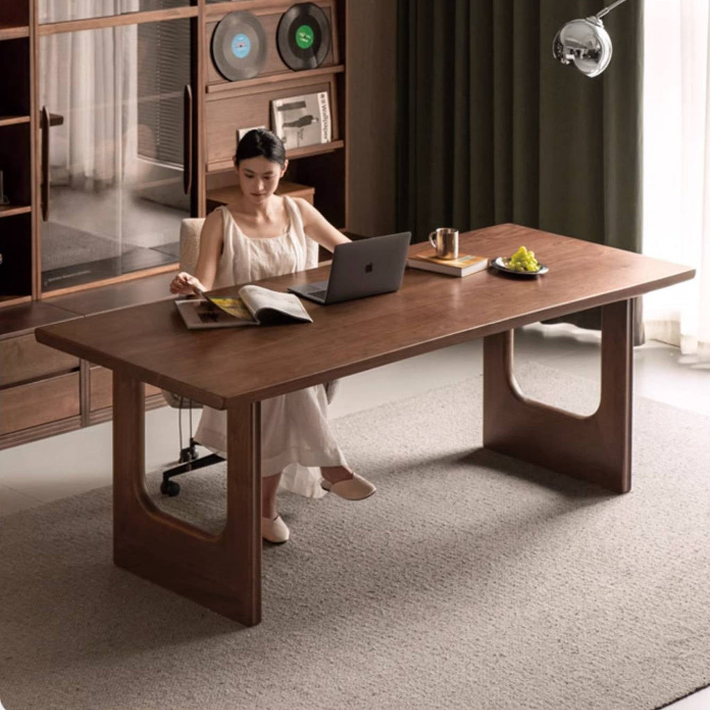 Black Walnut Solid Wood Wabi Sabi Style Large Board Dining Table