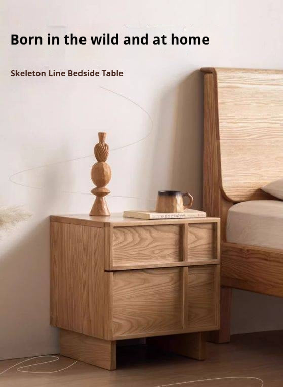 Ash Solid Wood Wabi-Sabi Style Nightstand