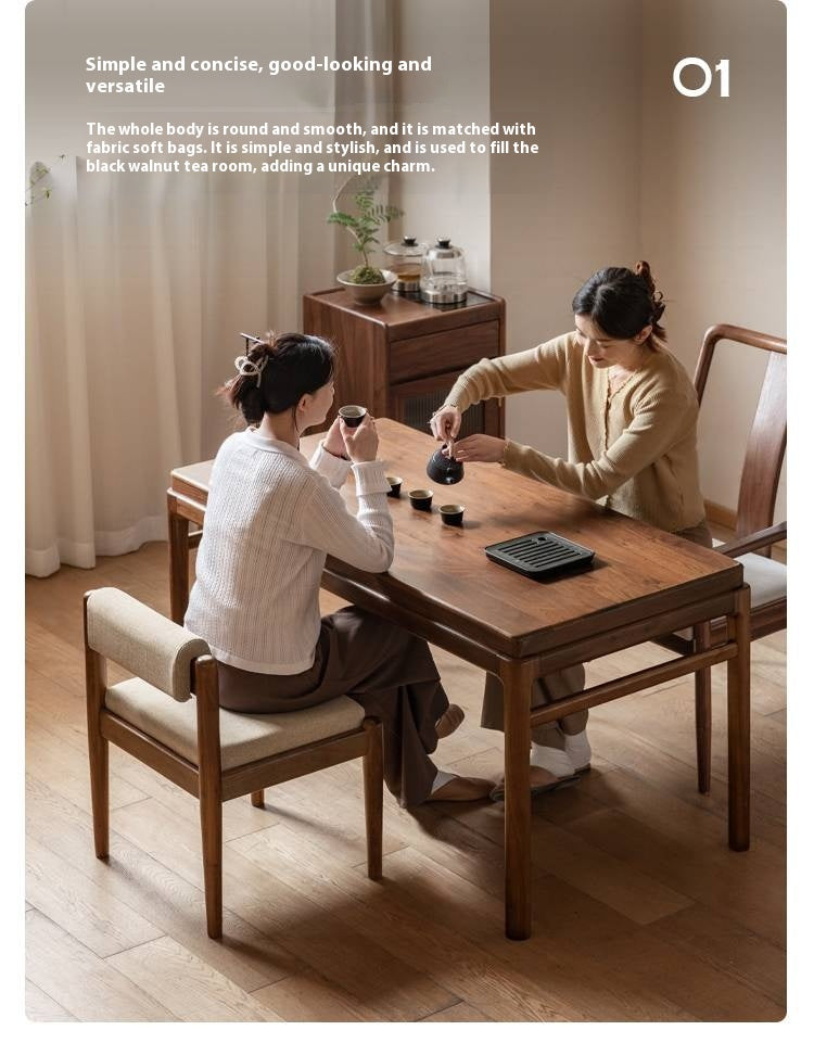 Black Walnut, Oak Solid Wood Tea Chair