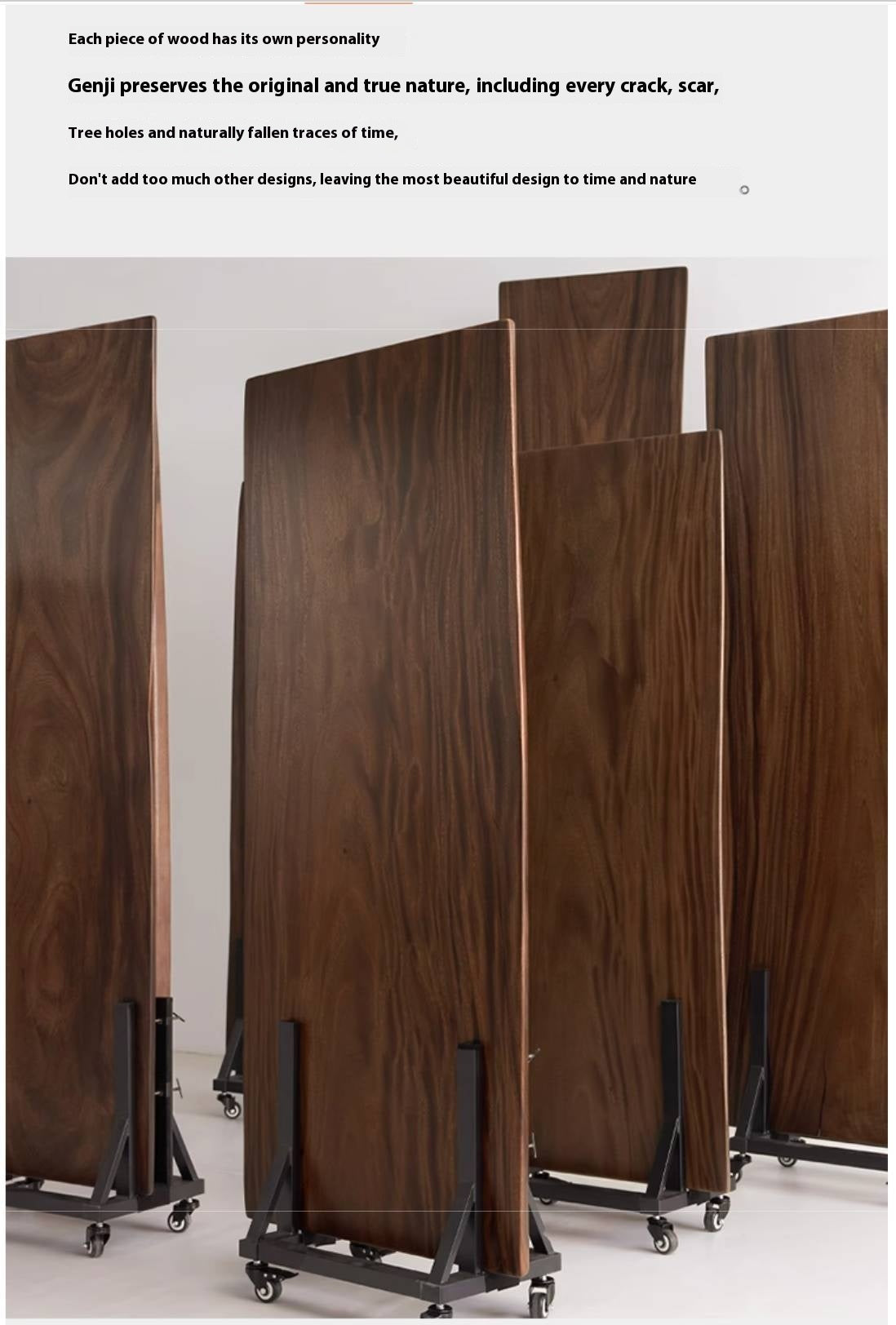 Black Walnut Solid Wood Wabi Sabi Style Dining Table Board